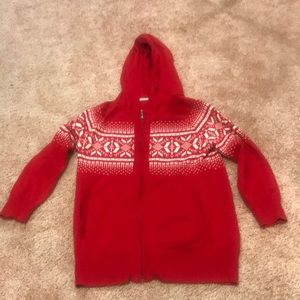 Holiday/Christmas red sweater with snowflakes